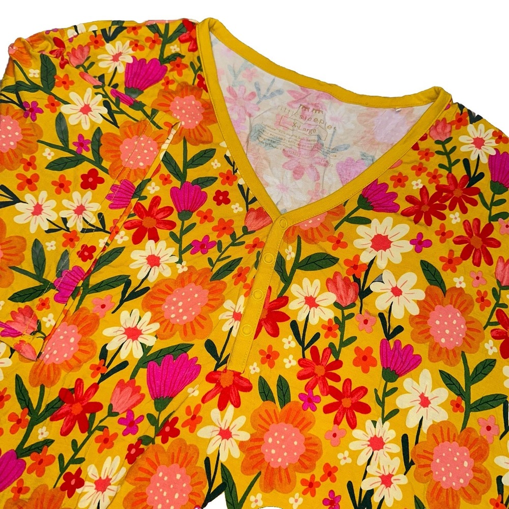 Little Sleepies Sunny Garden‎ Floral Short Sleeve Bamboo Pajama Top Women's XL